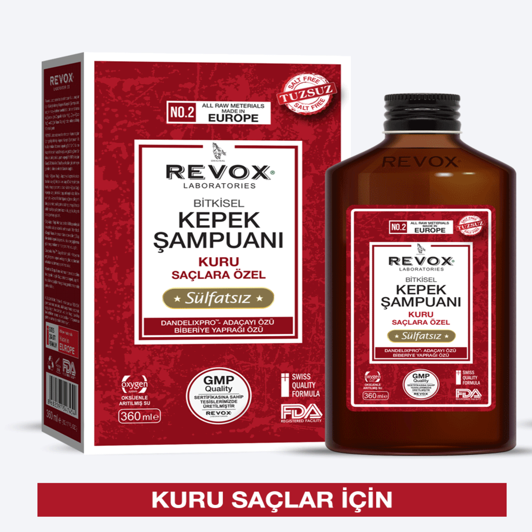 Revox Herbal Anti-Dandruff Shampoo salt free, sulfate free /For Dry hair