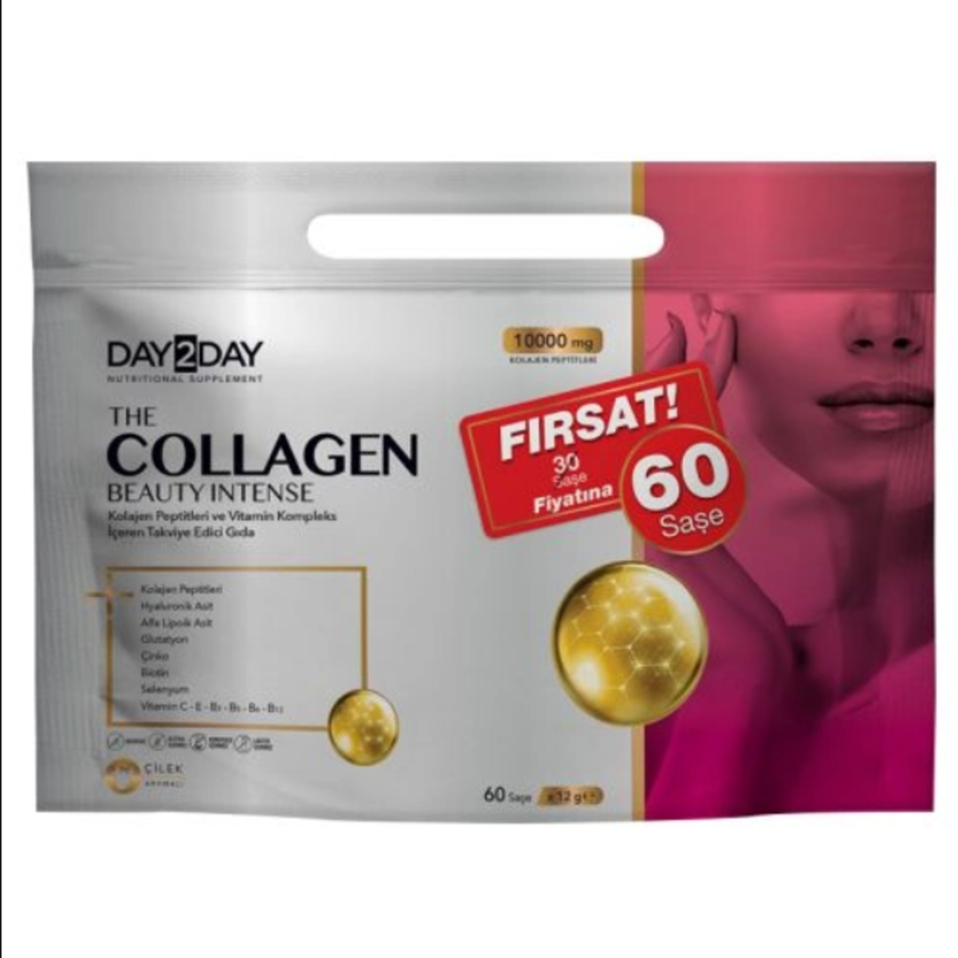Day 2 Day The Collagen Beauty Intense 60 Sachet x 12 g | Strawberry flavored