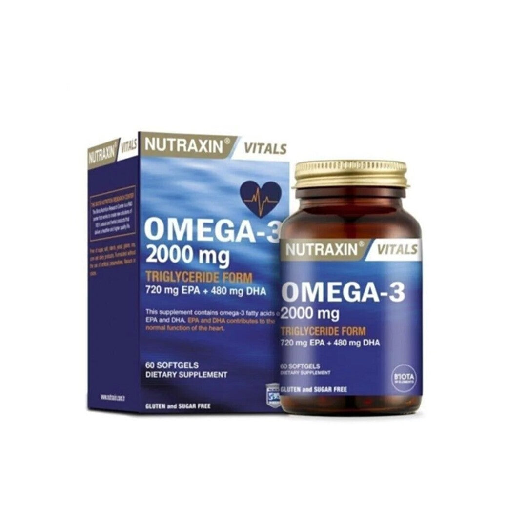 NUTRAXIN Omega 3 2000 Mg Triglyceride Form 60 Tablets