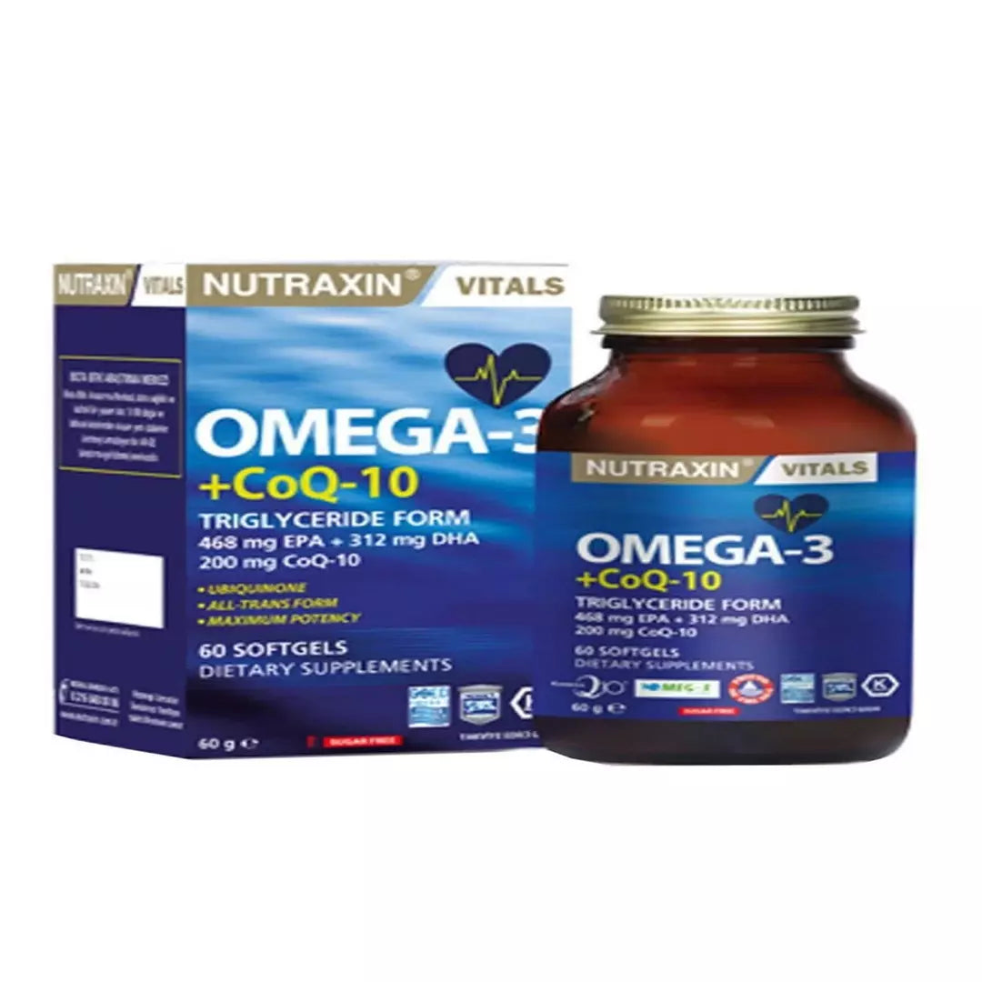 NUTRAXIN Omega 3 +CoQ 10 ( 60 Capsules)