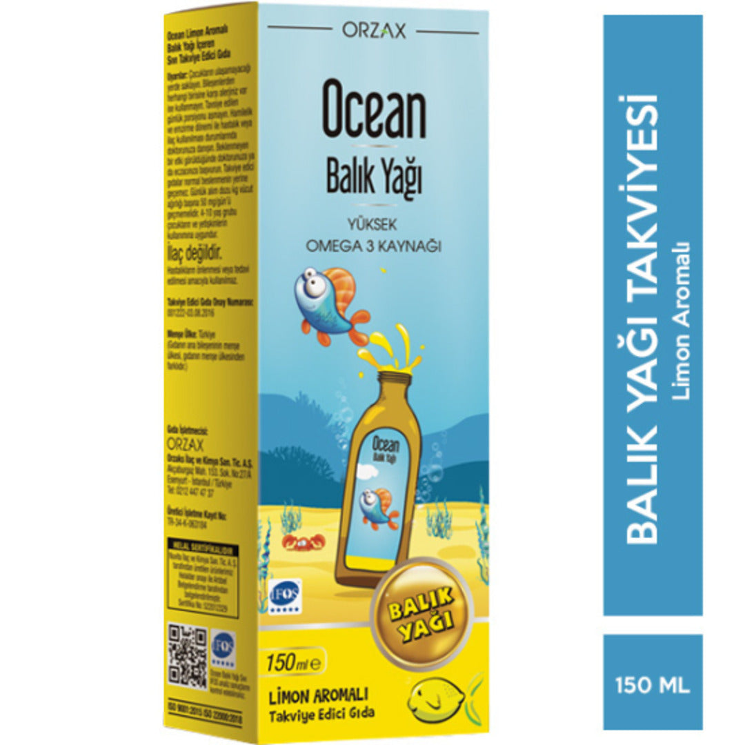 ORZAX OCEAN FISH OIL SYRUP-LEMON FLAVOR