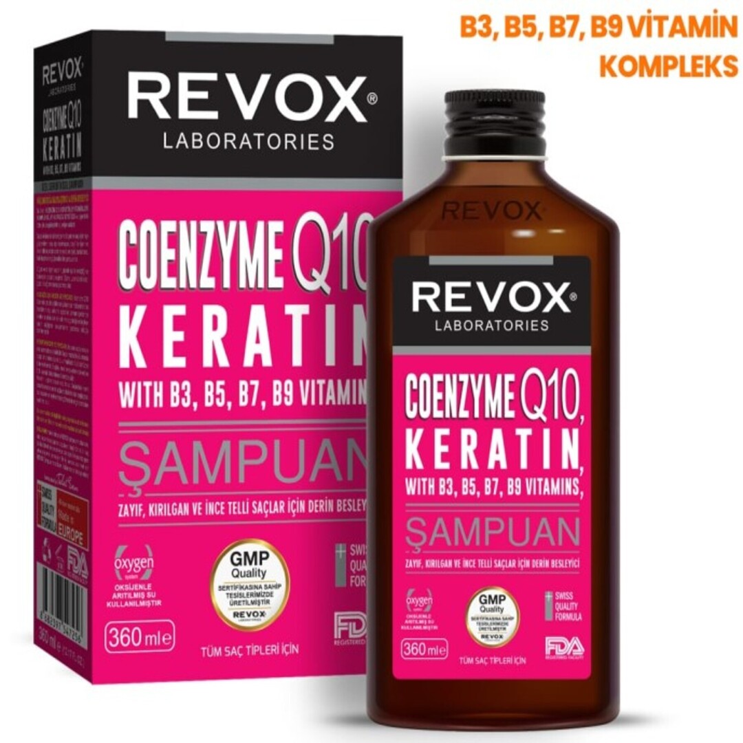 Revox Coenzyme Q10, Keratin and Vitamins Complex Hair Care Shampoo